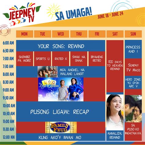 jeepney tv schedule